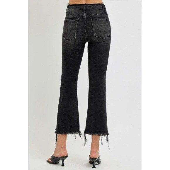 RISEN Raw Hem Cropped Flare Jeans NWT - Picture 3 of 4
